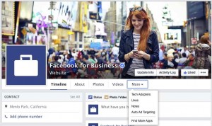 Новый дизайн страниц на Фейсбук - вкладки