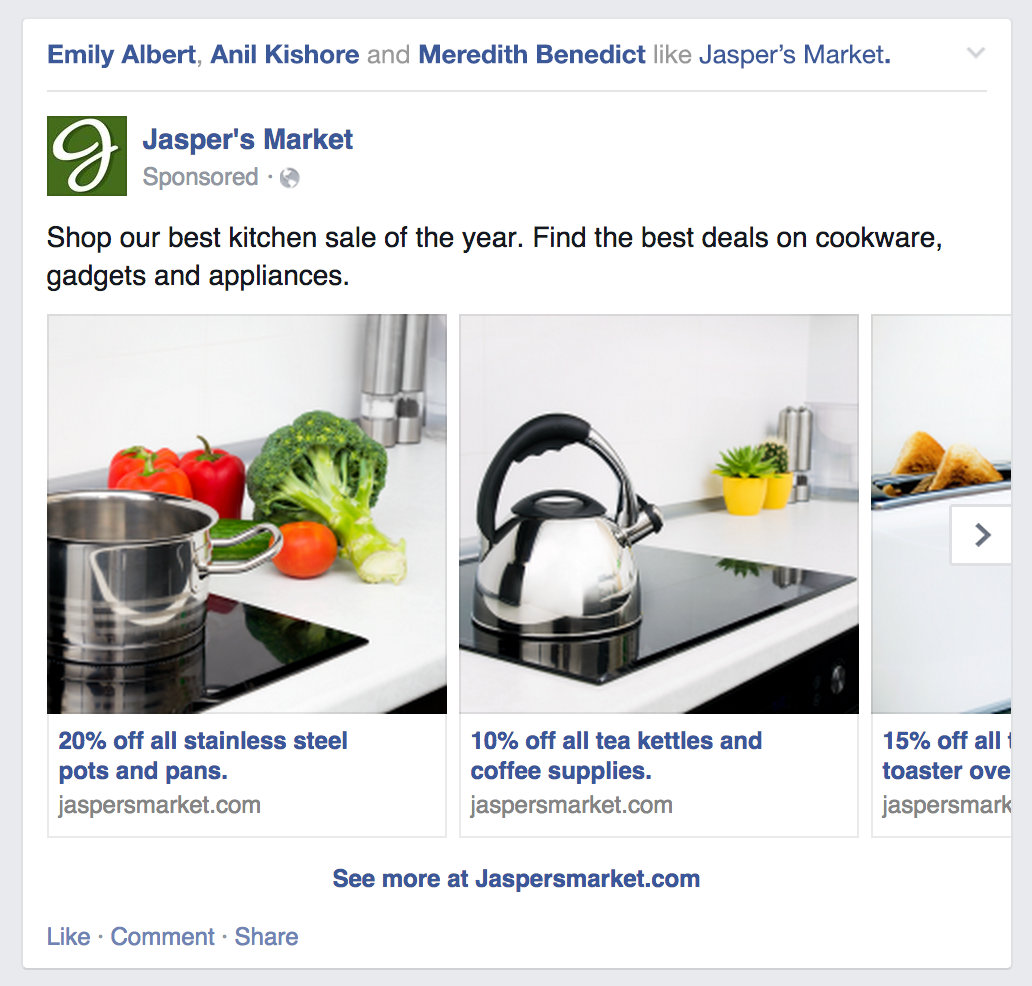 Фейсбук запускает новый вид рекламы - Product Ads (товарные объявления) миниатюра
