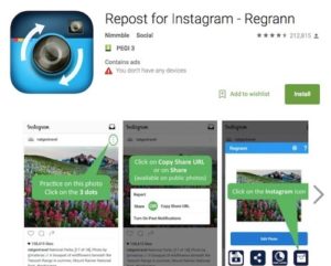 Приложение Repost for Instagram - Regrann