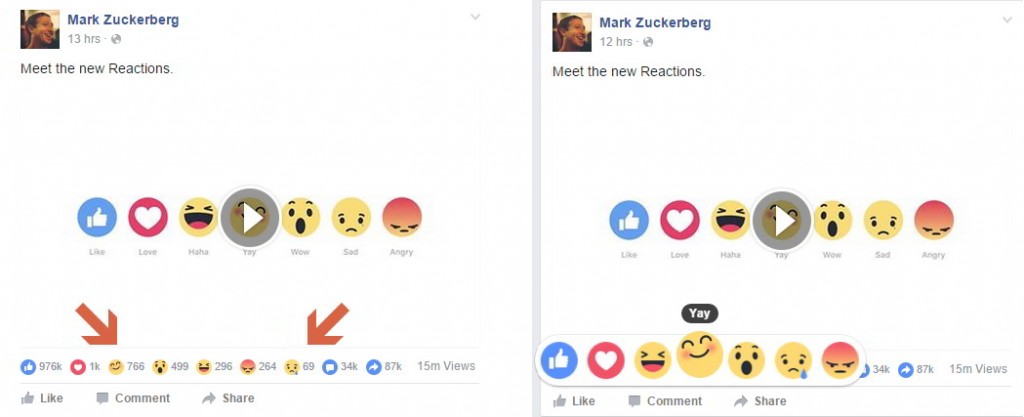 НОВИНКА! Фейсбук запускает реакции на публикации